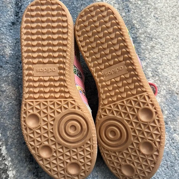 adidas Women's Floral Sneakers - Pink and White - Picture 5 of 6